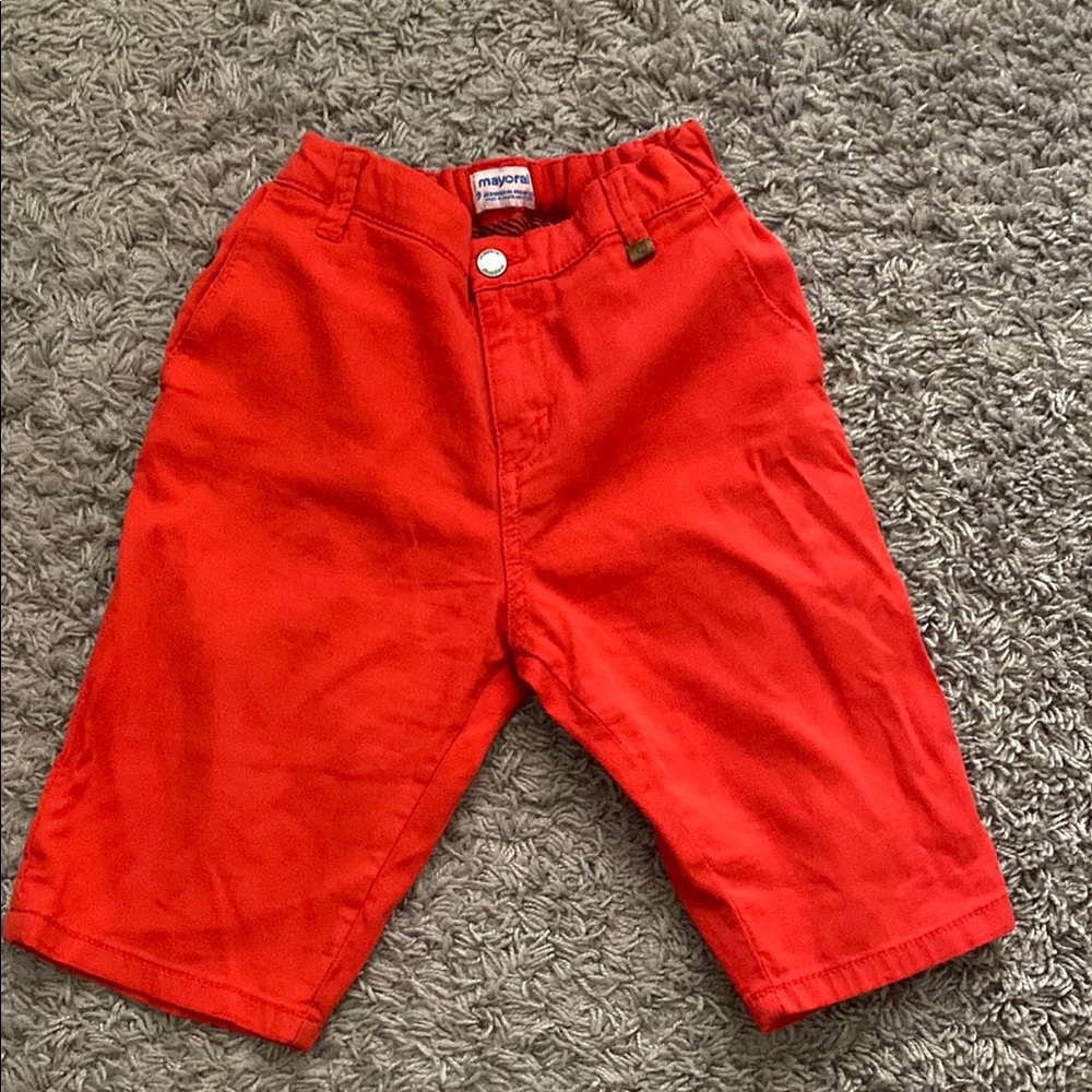 Mayoral Red Shorts for Kids in Corduroy Style